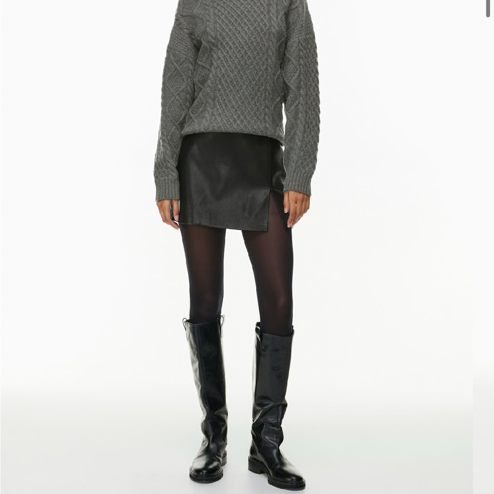 Wilfred Black Leather Mini Skirt